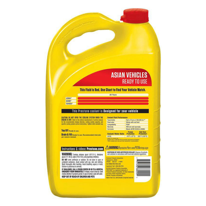 Prestone Asian Coolant Ready to Use Red 3.8 Liters