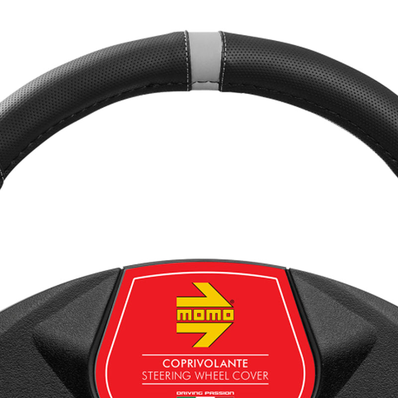 MOMO Steering Wheel Cover Elegant Black/Grey M