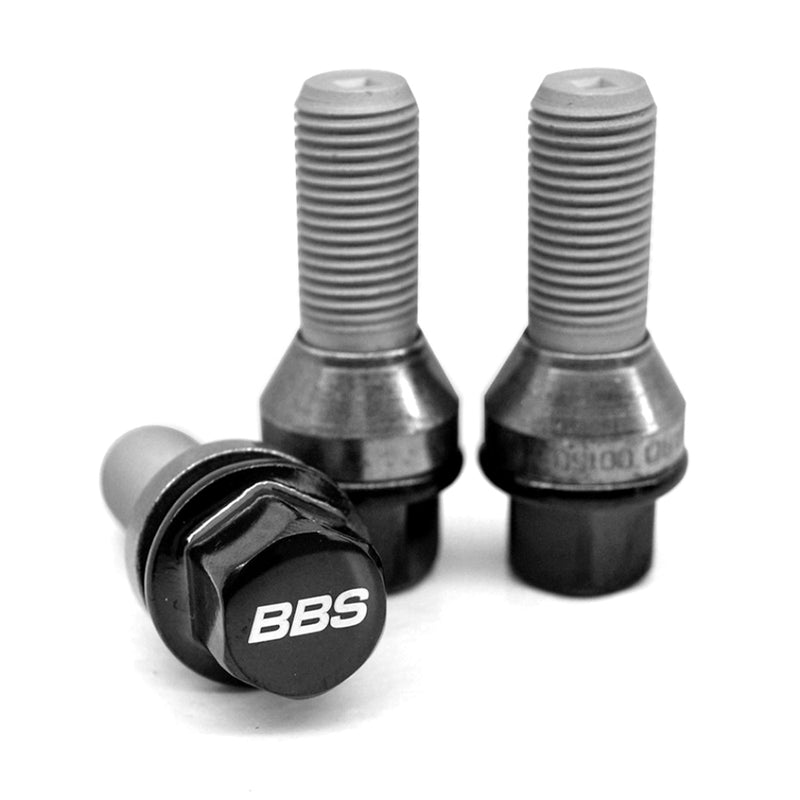 BBS Wheel Bolt Set with BBS Laser Logo (Black color - 20 pcs. / set)