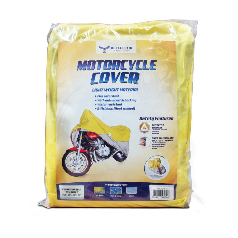 Deflector Motorcycle Cover XL 2-Tone Color Yellow and Silver Grey