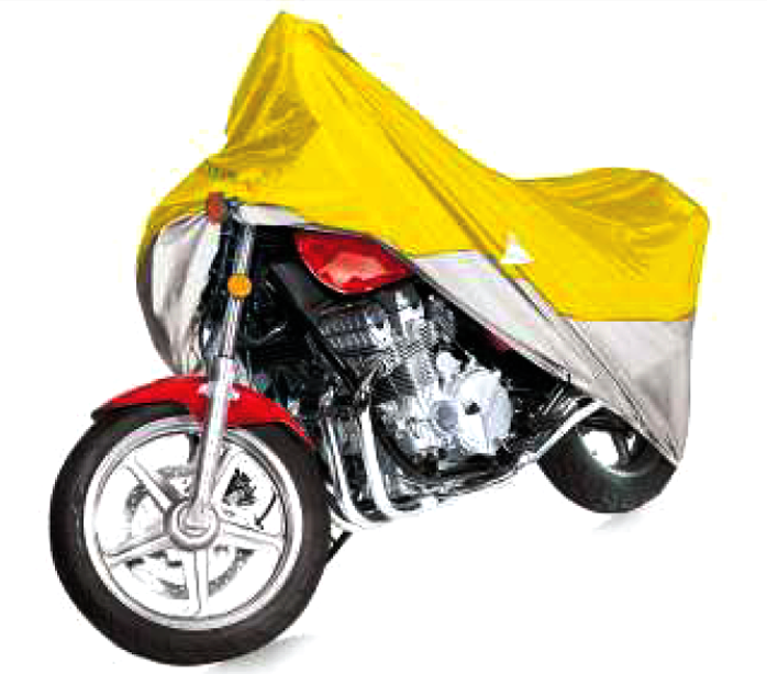 Deflector Motorcycle Cover Medium 2-Tone Color Yellow and Silver Grey