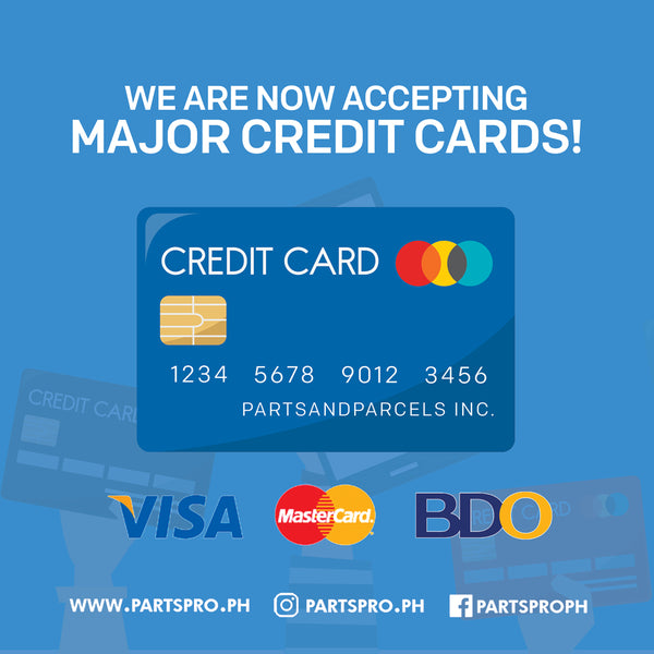 We now accept all major credit cards
