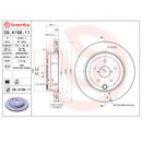 Brembo Rear Rotor Disc 09.A198.11 for Subaru Impreza WRX STI GRB 2007 - 2014