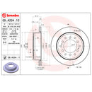 Brembo Rear Rotor Disc 09.A334.11 for Toyota Fj Cruiser, Land Cruiser