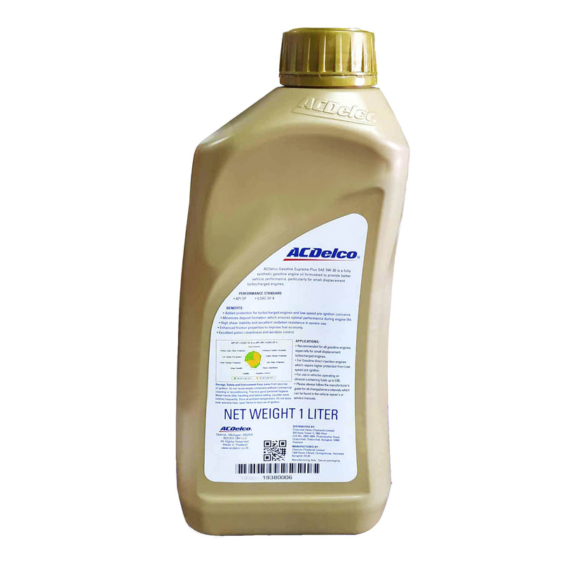 ACDelco Engine Oil Supreme Plus Fully Synthetic 5W30 Gasoline 1 Liter