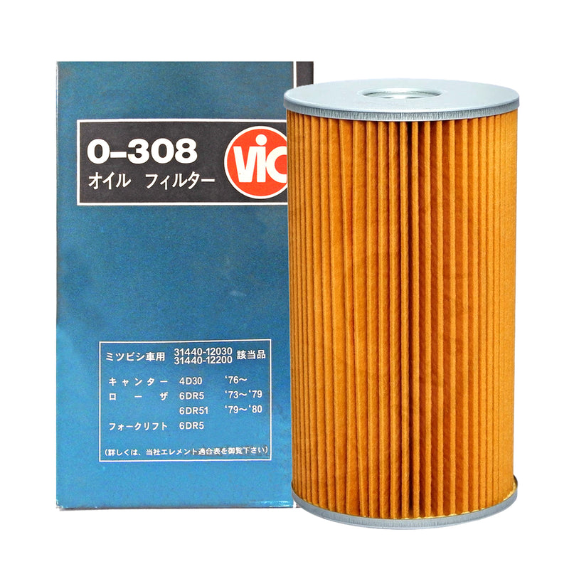 VIC Oil Filter Element Type O-308 Fuso, Mitsubishi Canter 4D30, 4D32, 6D95