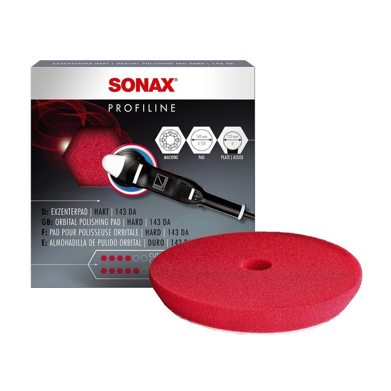 Sonax Cutpad Hard 143mm Dual Action Red 1pc