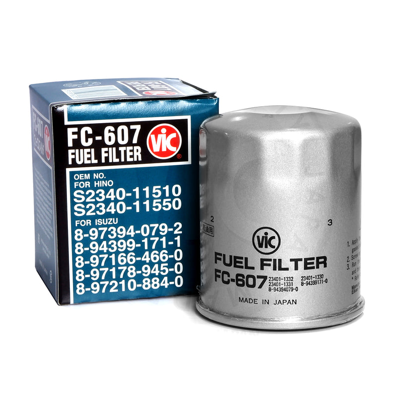 VIC Fuel Filter FC-607 for Isuzu Trooper 4JX1, 4HF1, 6HE1