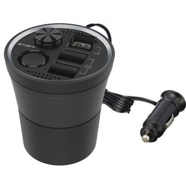 EXEA Car Cup Charger with USB and Socket