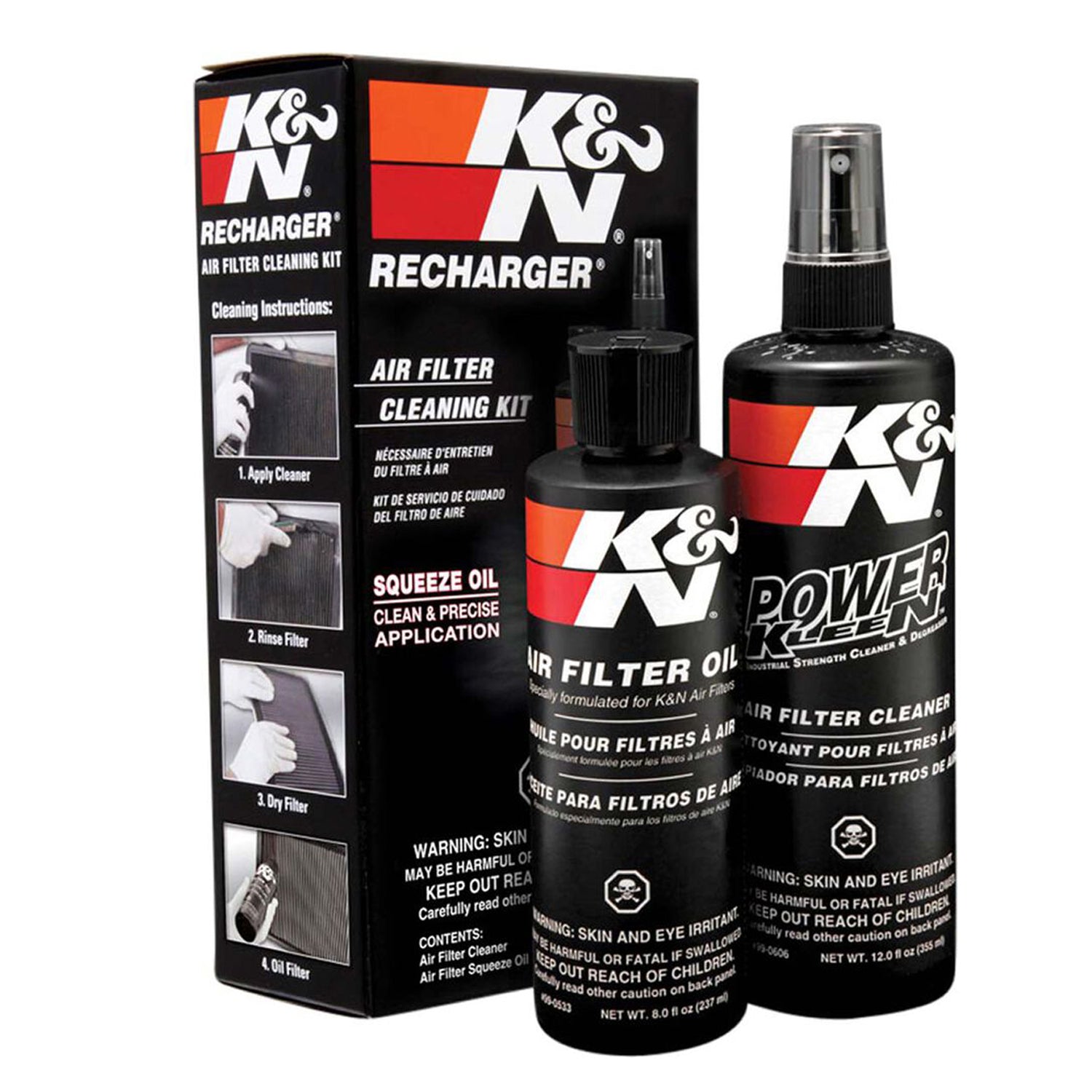 K&N Recharger Air Filter Cleaning Kit Black Squeeze Type