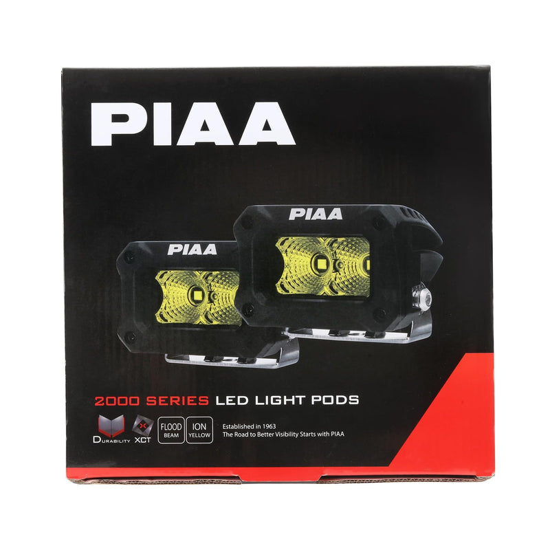 PIAA LED Pod 2000 Series Flood Beam Ion Yellow, 12V, 9.2W 3"