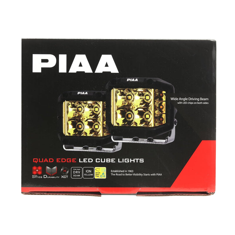 PIAA LED Cube Quad Edge Wide-Angle Driving Ion Yellow 12V, 24W 4"