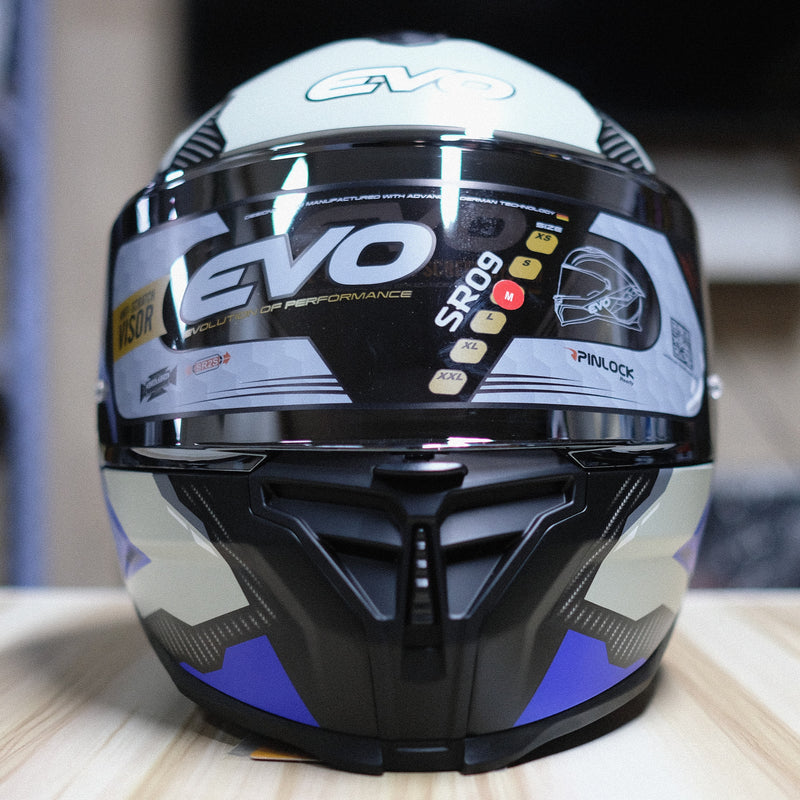 EVO SR09 Graphics Rev Matte Grey Blue