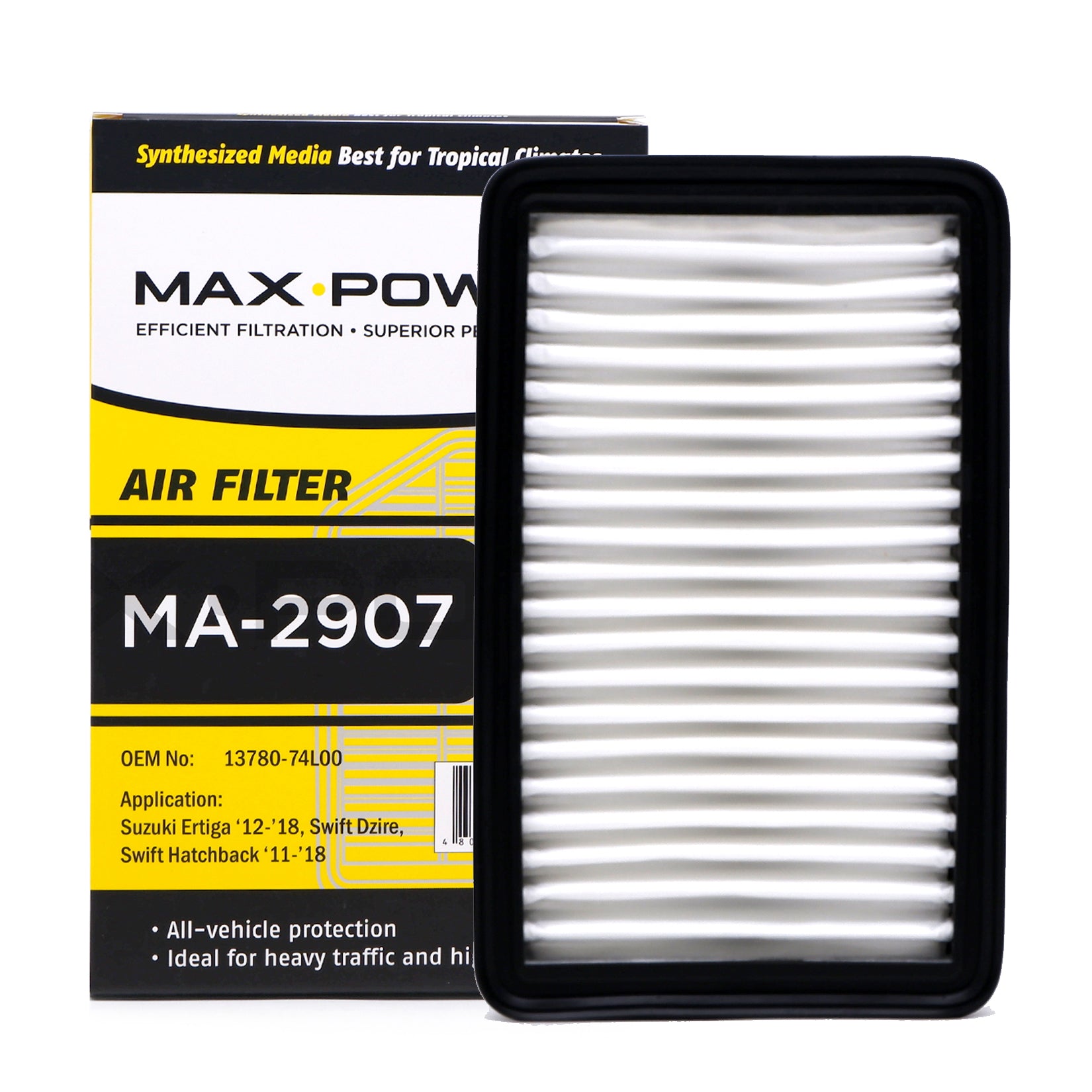 Max Power Air Filter MA-2907 for Suzuki Swift 2011-2018, Swift Dzire 2