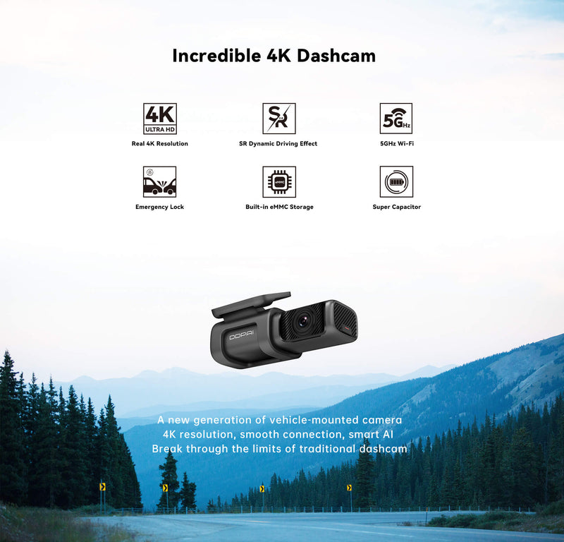 DDPAI Dashcam Mini 5 with 4G Box 2160P 4K UHD Resolution