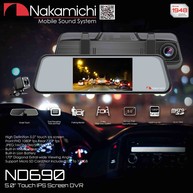 Nakamichi Touch IPS Screen DVR ND690 5.0"