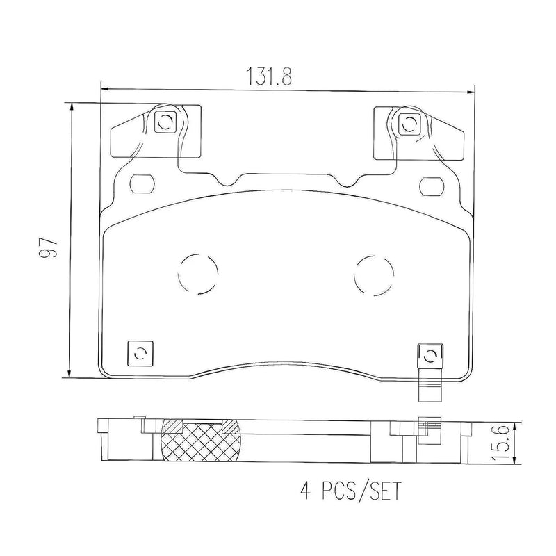 Brembo Front Ceramic Brake Pad P10064N for Chevrolet Camaro 2016-Up, Corvette C7 2014-2019