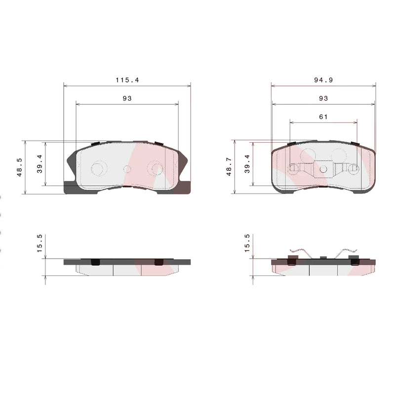 Brembo Front Ceramic Brake Pad P16008N for Toyota Wigo G 2014-Up