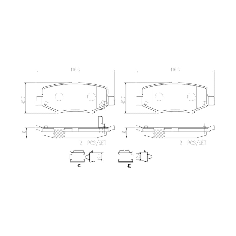 Brembo Rear Ceramic Brake Pad P18024N for Jeep Wrangler JK 2007-2018
