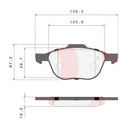 Brembo Front Ceramic Brake Pad P24061N for Ford Ecosport 2014-2021, Focus 2005-2019, Mazda 3 2004-2013