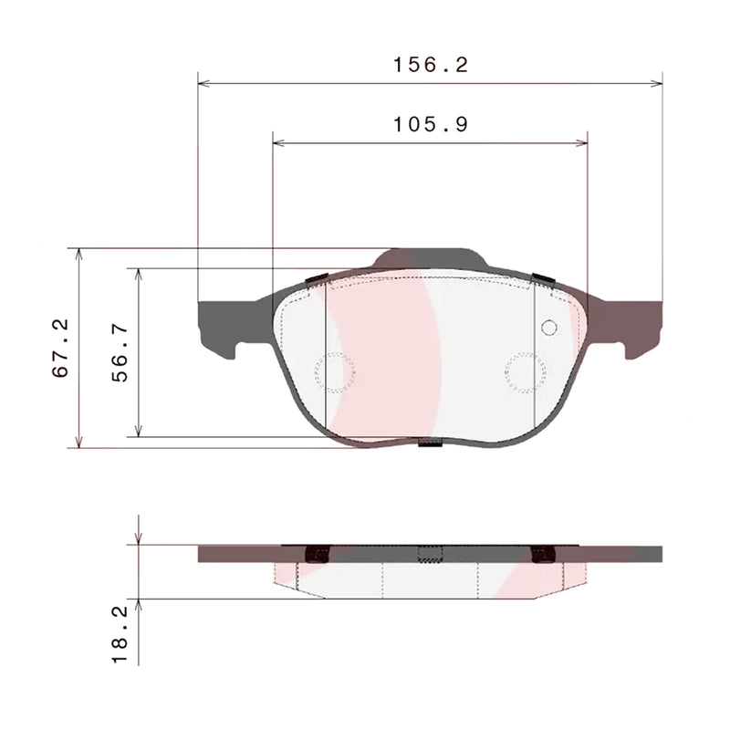 Brembo Front Ceramic Brake Pad P24061N for Ford Ecosport 2014-2021, Focus 2005-2019, Mazda 3 2004-2013