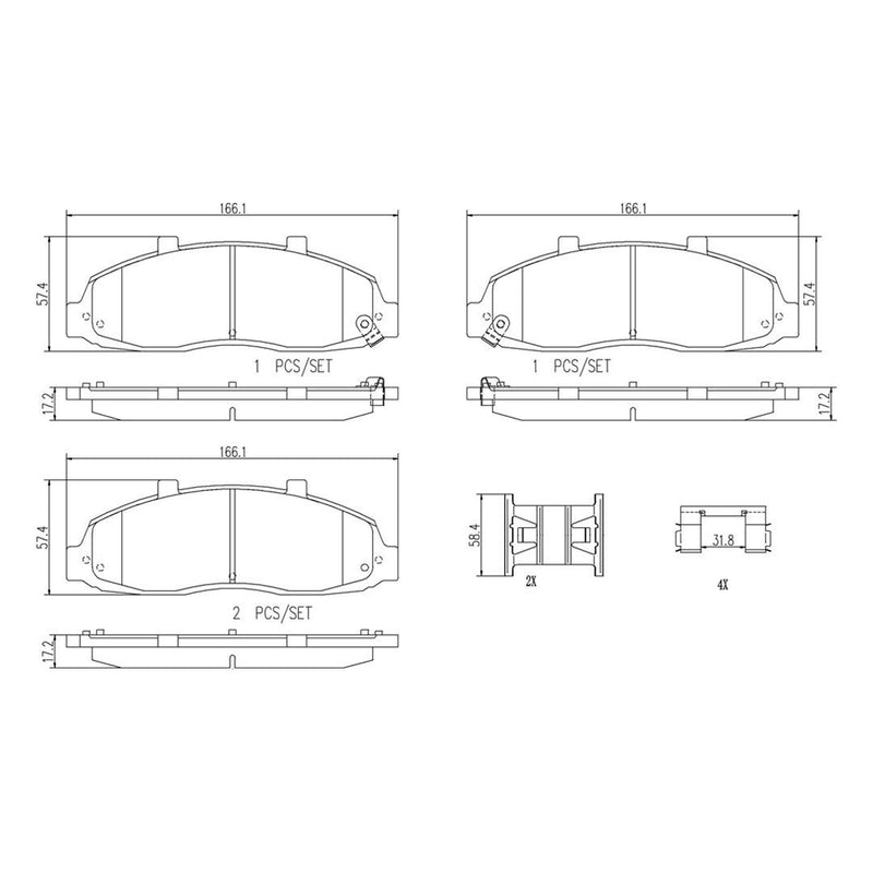 Brembo Front Ceramic Brake Pad P24102N for Ford F150 1997-2008