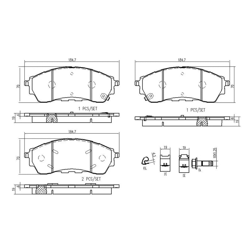 Brembo Front Ceramic Brake Pad P24207N for Ford Everest 2016-2022, Ranger Raptor T6 2018-2022