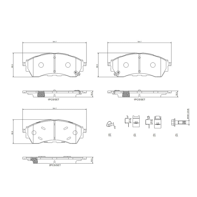 Brembo Front Ceramic Brake Pad P24225N for Ford Ranger Wildtrak New Gen 2022-Up