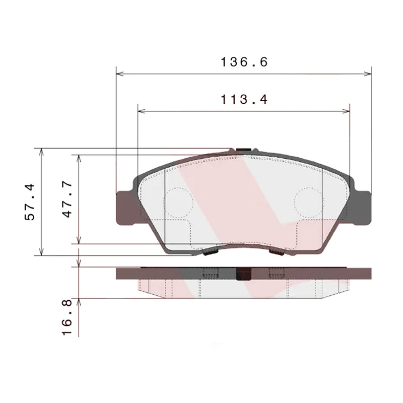 Brembo Front Ceramic Brake Pad P28023N for Honda City GM, Civic EK/ES, Jazz GD/GE/GK