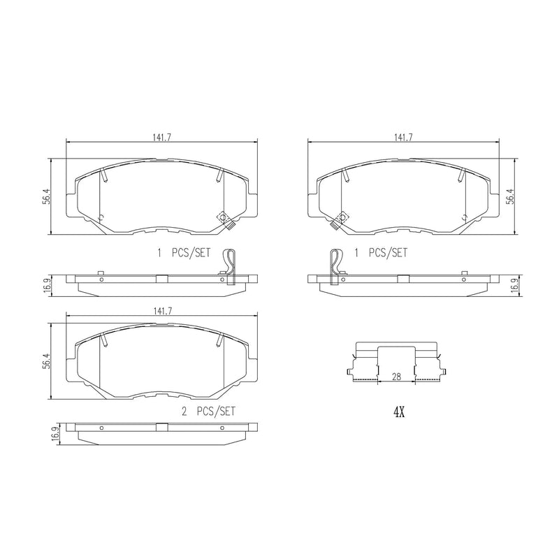 Brembo Front Ceramic Brake Pad P28035N for Honda Civic FC,FL, CRV