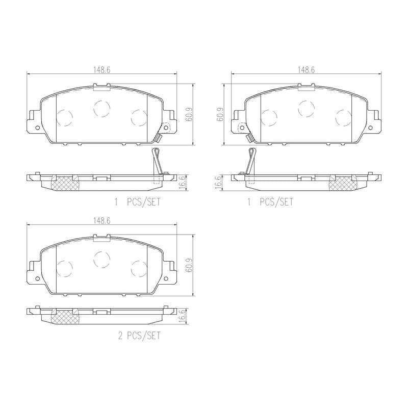 Brembo Front Ceramic Brake Pad P28077N for Honda Accord 2014-2022, HR-V 2016-2022, Odyssey 2.4 2014-2018