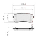 Brembo Rear Ceramic Brake Pad P30035N for Hyundai Grand Starex 2007-Up, Veracruz 2007-2021, Kia Carnival 2006-2012