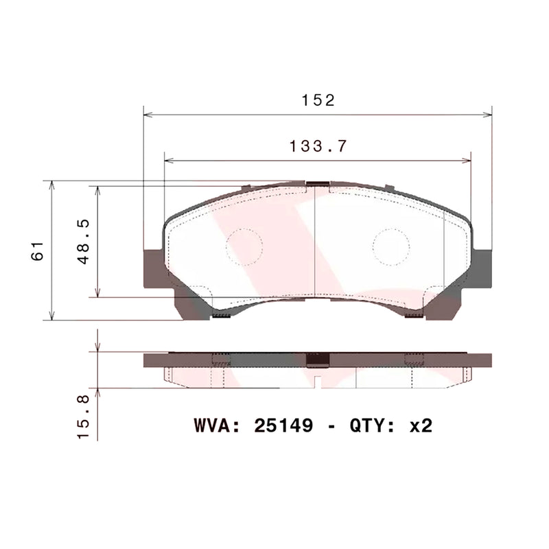 Brembo Front Ceramic Brake Pad P34007N for Chevrolet Colorado, Trailblazer, Isuzu Alterra, D-Max, Mu-X
