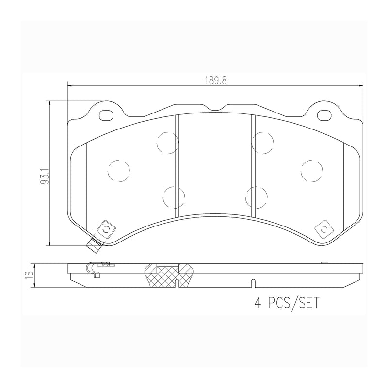 Brembo Front Ceramic Brake Pad P37018N for Chevrolet Corvette, Camaro, NIssan GT-R, Dodge Charger, Challenger