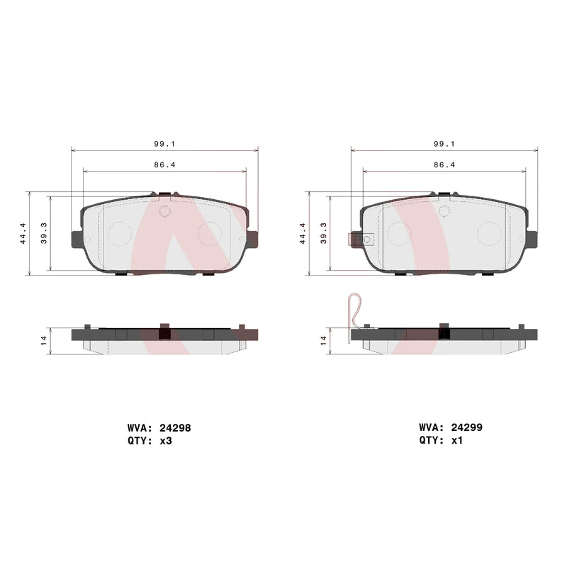 Brembo Rear Ceramic Brake Pad P49044N for Mazda MX-5 ND 2016 - Present