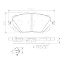 Brembo Front Ceramic Brake Pad P49054N for Mazda Miata MX-5 ND