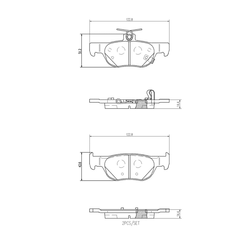 Brembo Rear Ceramic Brake Pad P49064N for Mazda 3 2019-2022, CX-30 2019-2022 Hybrid