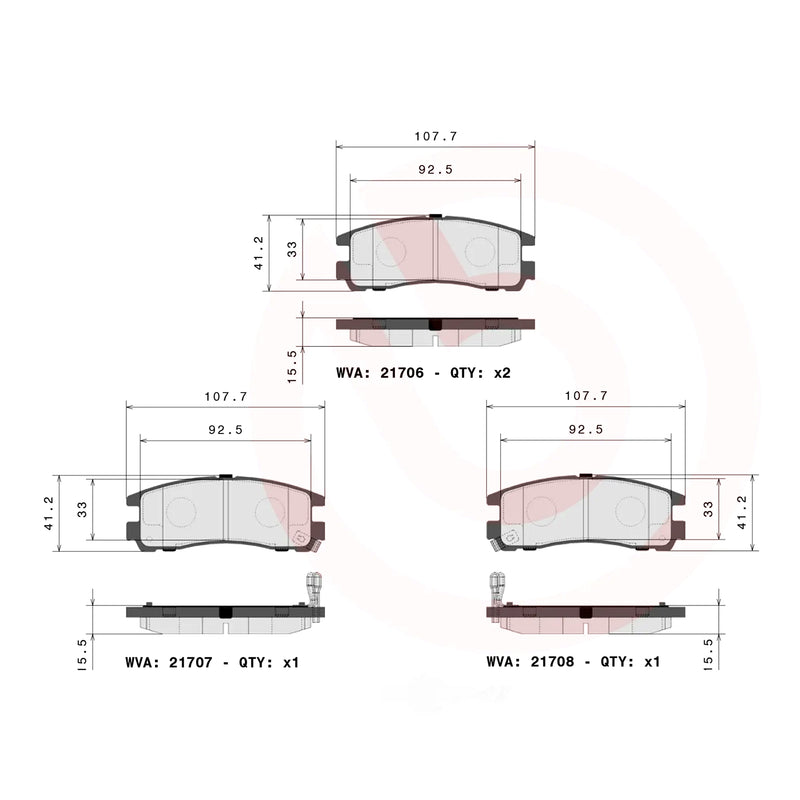 Brembo Rear Ceramic Brake Pad P54012N for MItsubishi Galant