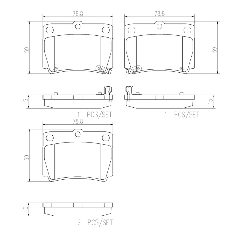 Brembo Rear Ceramic Brake Pad P54026N for Mitsubishi Montero Sport