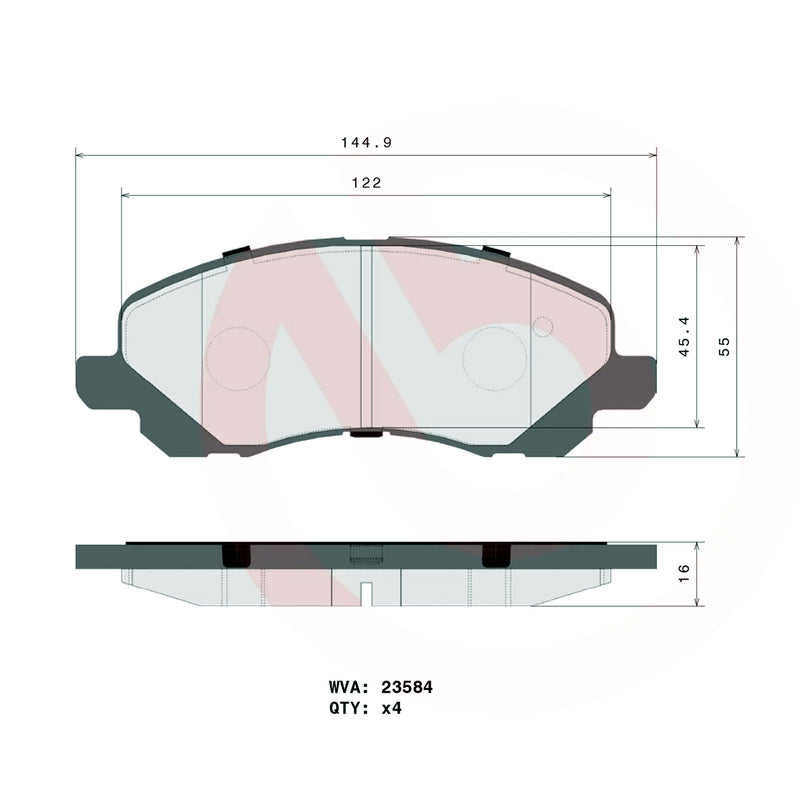 Brembo Front Ceramic Brake Pad P54030N for Mitsubishi ASX, Galant, Lan