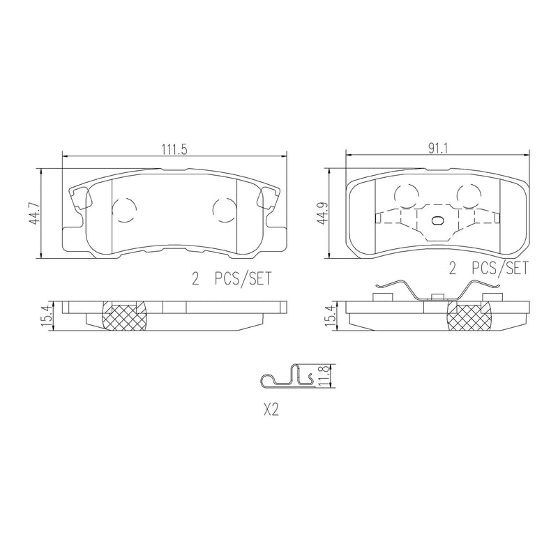 Brembo Rear Ceramic Brake Pad P54031N for Mitsubishi ASX, Grandis