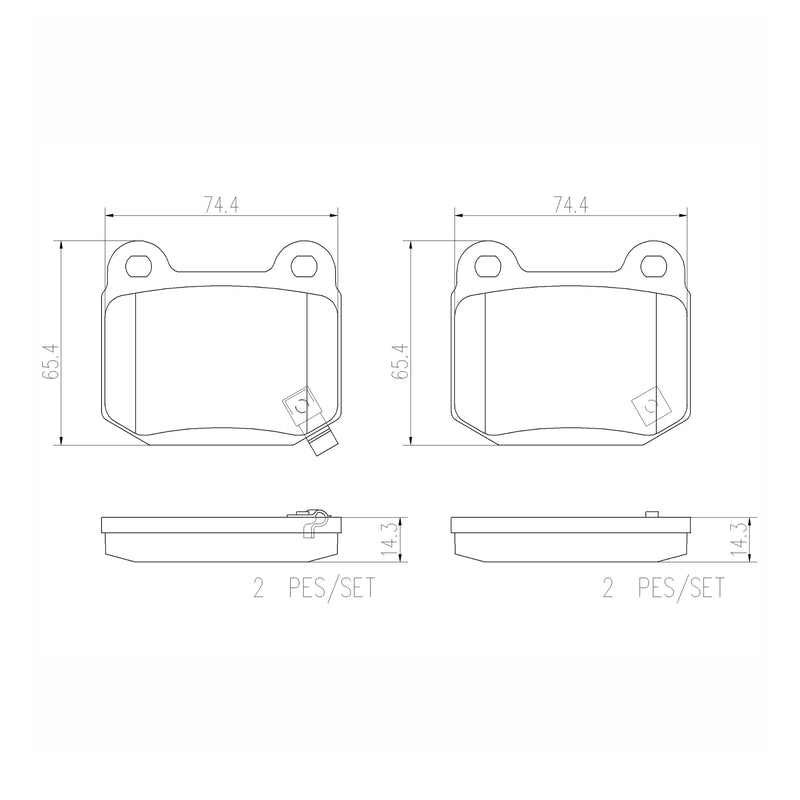 Brembo Rear Ceramic Brake Pad P56048N for Mitsubishi Lancer Evolution, Nissan 350z, Subaru Impreza WRX STI