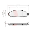 Brembo Front Ceramic Brake Pad P56118N for Nissan Navara NP300, Nissan Terra