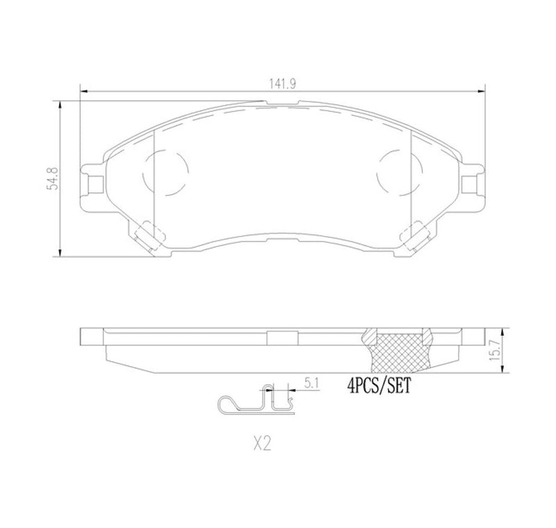 Brembo Front Ceramic Brake Pad P79032N for Mitsubishi Xpander, Nissan Livina 2022-, Suzuki Vitara 2015-