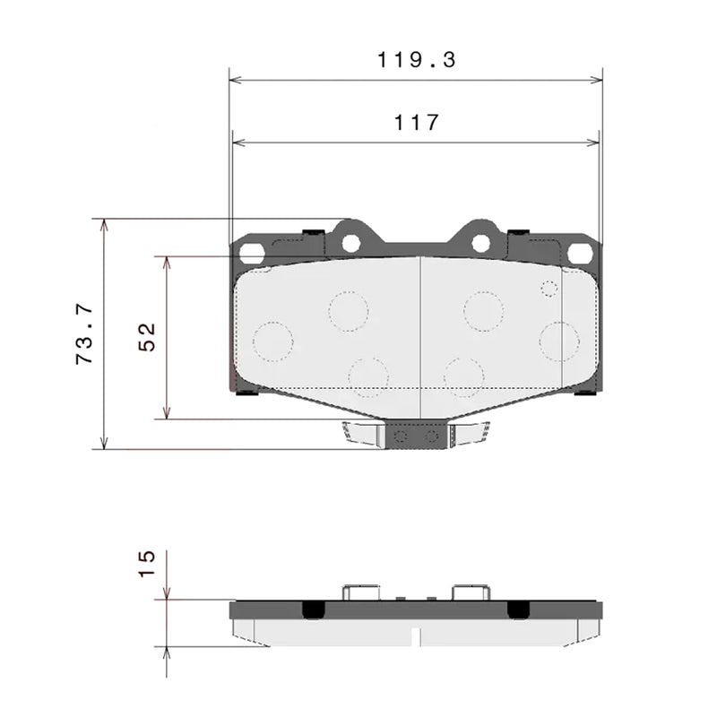 Brembo Front Ceramic Brake Pad P83009N for Toyota Hilux 1988-2005, Land Cruiser 70, Prado 90