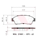 Brembo Front Ceramic Brake Pad P83034N for Toyota RAV4 1995-2000