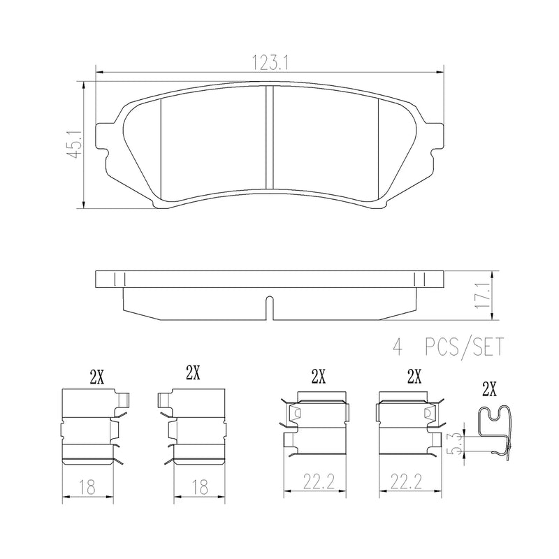 Brembo Rear Ceramic Brake Pad P83049N for Toyota Land Cruiser 100 1998 - 2007