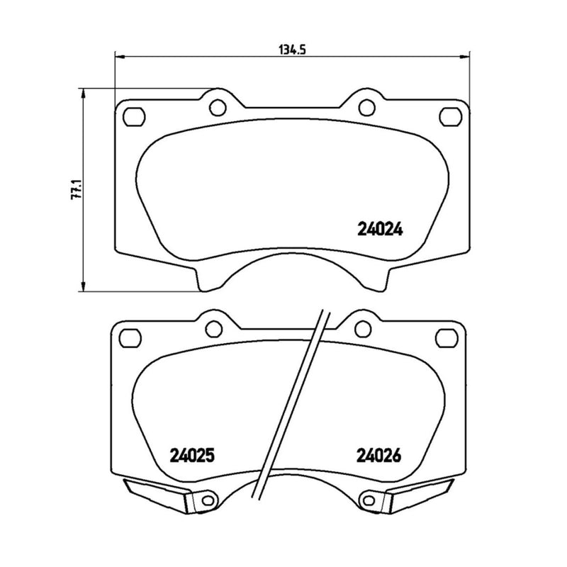 Brembo Front Ceramic Brake Pad P83066N for Mitsubishi Pajero BK, Toyota FJ Cruiser, Fortuner 2016-, Hilux 2015-, Land Cruiser Prado 150