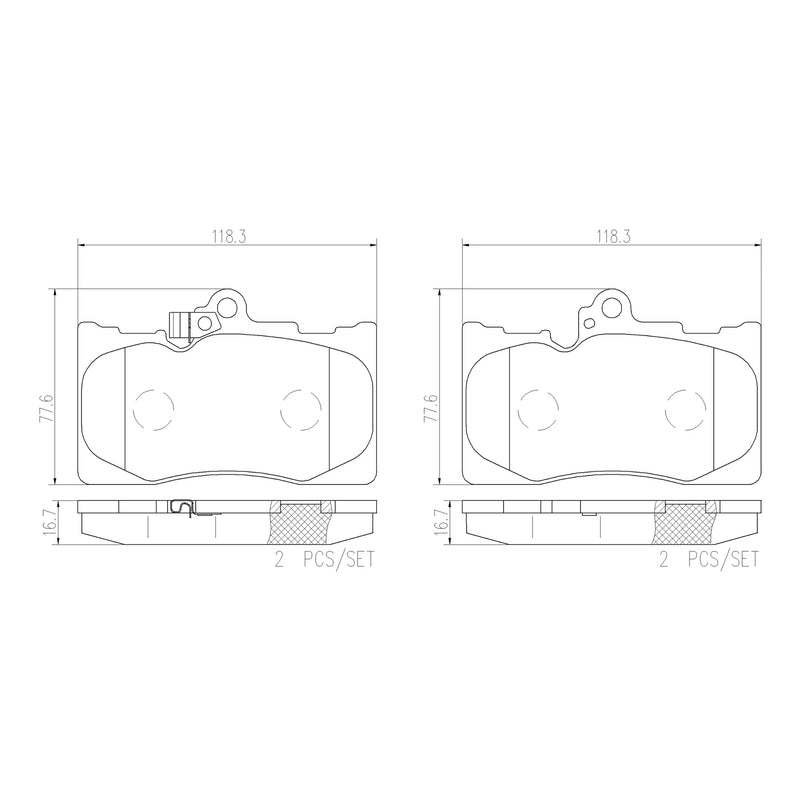 Brembo Front Ceramic Brake Pad P83072N for Lexus GS300, GS350, IS300, IS350, RC350