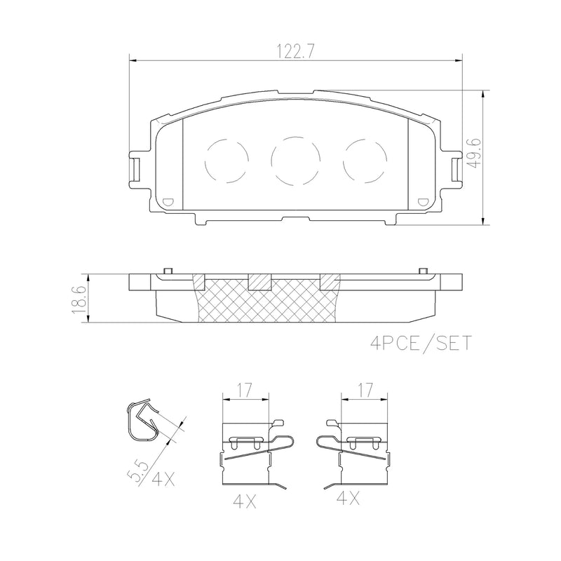 Brembo Front Ceramic Brake Pad P83086N for Toyota Vios1.3 2007-2013